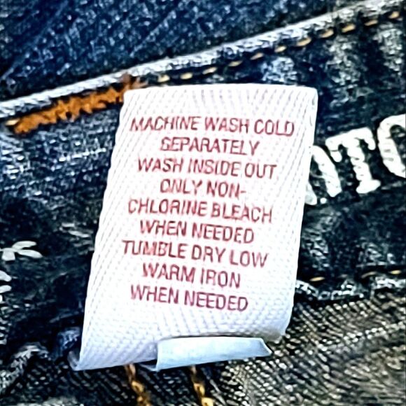 MOSSIMO SUPPLY CO. VINTAGE BOOTCUT DISTRESSED 5 POCKET JEANS JUNIORS SIZE 7 - Picture 8 of 9